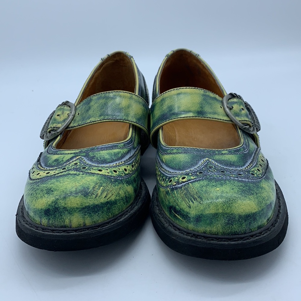 John Fluevog Acid Green Mary Jane Shoes Size 11 - Picture 7 of 13